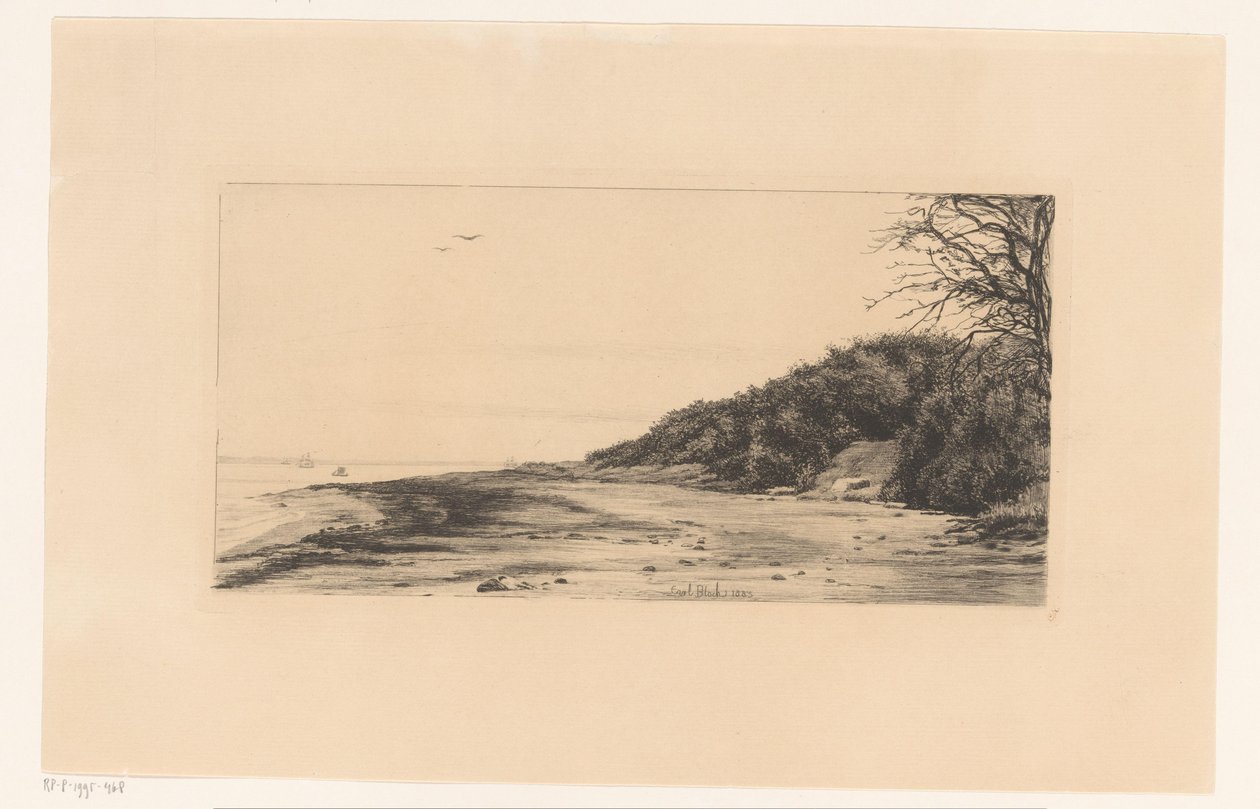 Skovkant langs vand af Carl Bloch