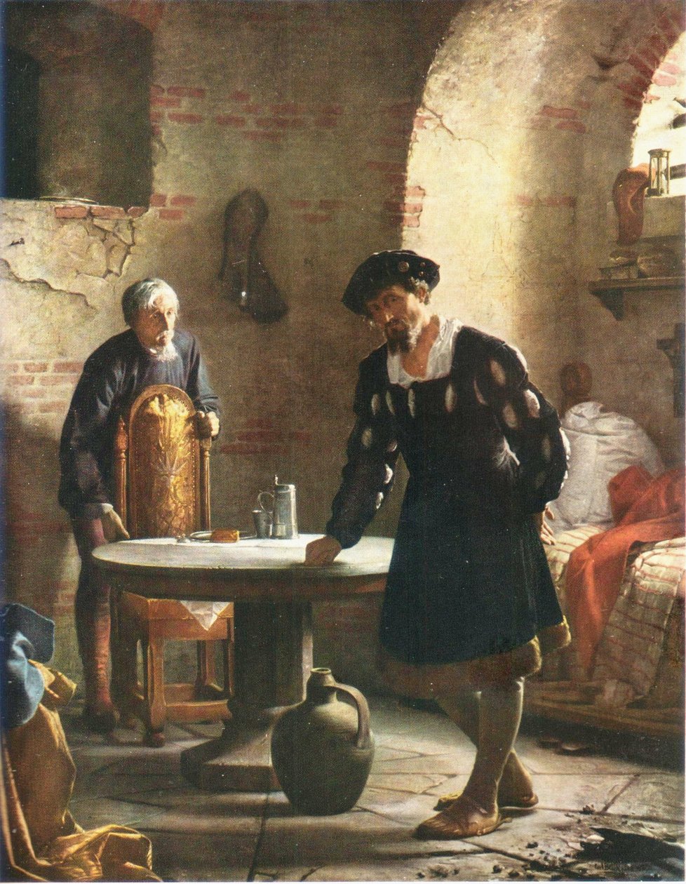 Danish: Christian II i fængslet på Sønderborg Slot Christian II imprisoned in the tower at Sønderborg castle af Carl Bloch