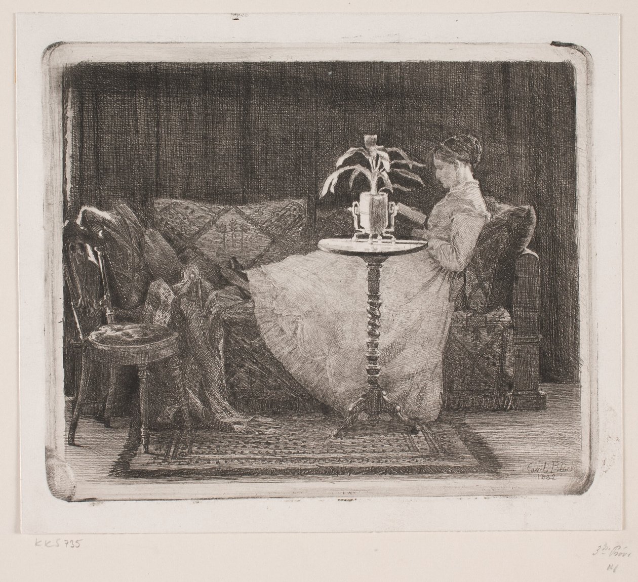 Læsende dame af Carl Bloch