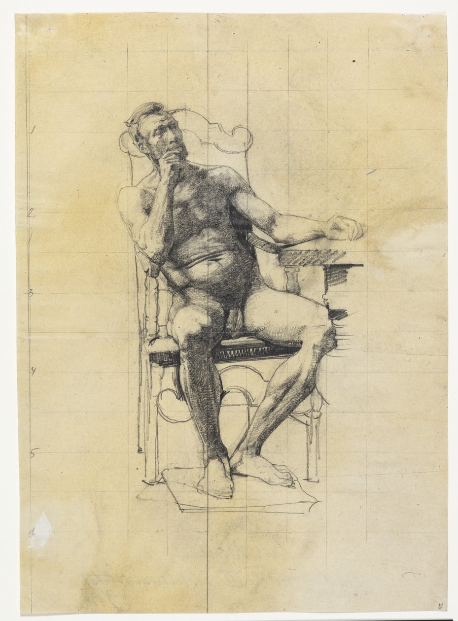 Mandlig modelfigur. Studie til Frederik III