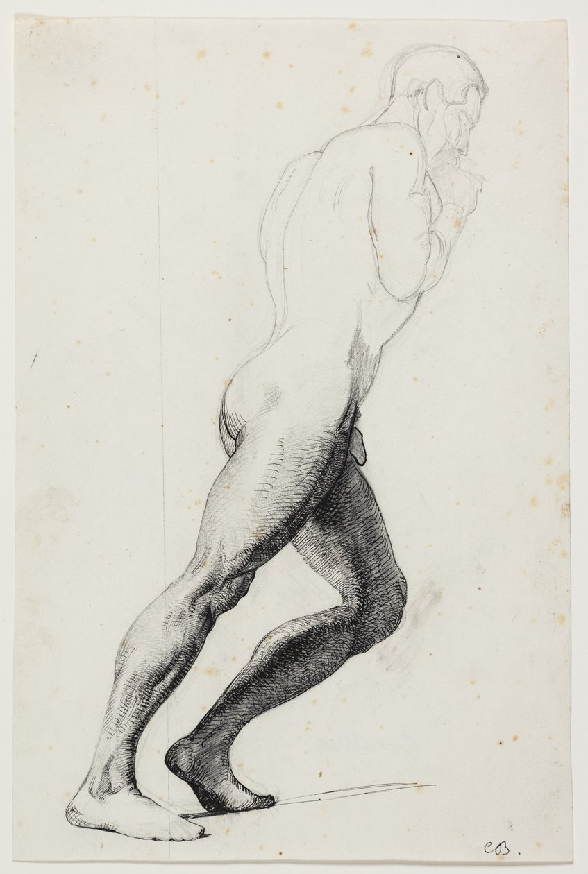 Studie til Samsons ben til museets billede "Samson hos Filistrene" (kms830) af Carl Bloch