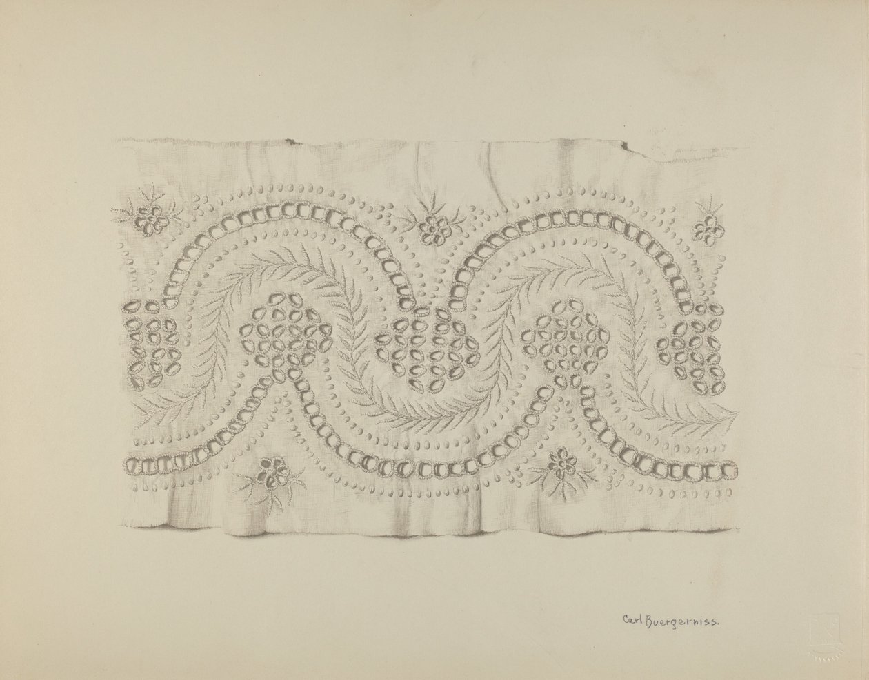 Engelsk broderi af Carl Buergerniss