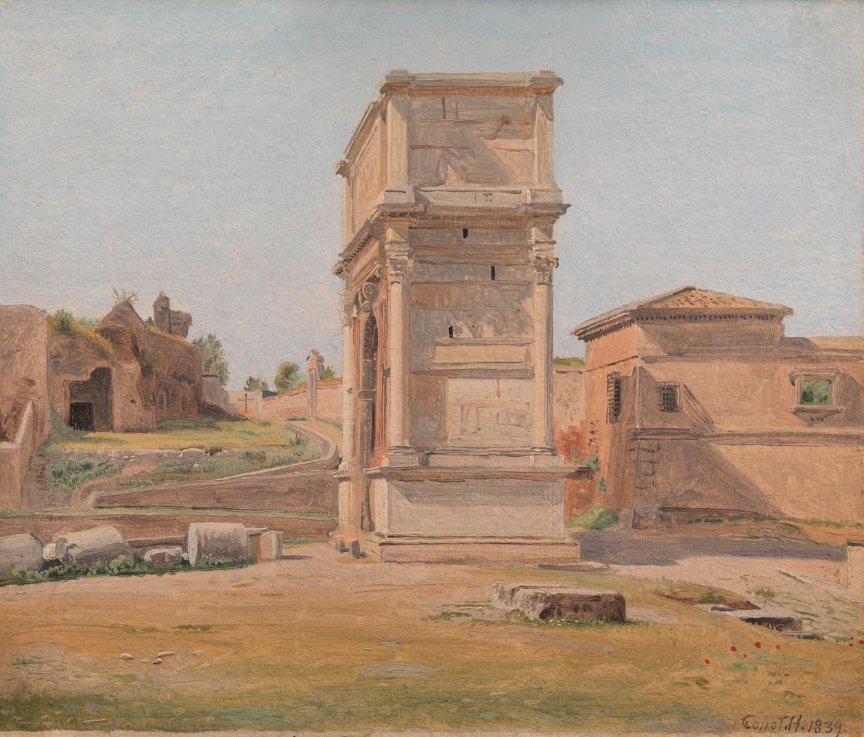 Titusbuen i Rom, 1839 (olie på papir lagt på lærred) af Carl Christian Constantin Hansen