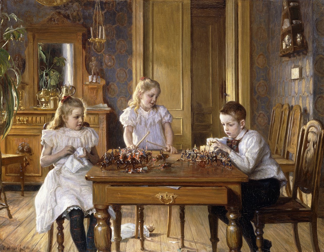 Slaget, 1900 af Carl Christian Ferdinand Wentorf