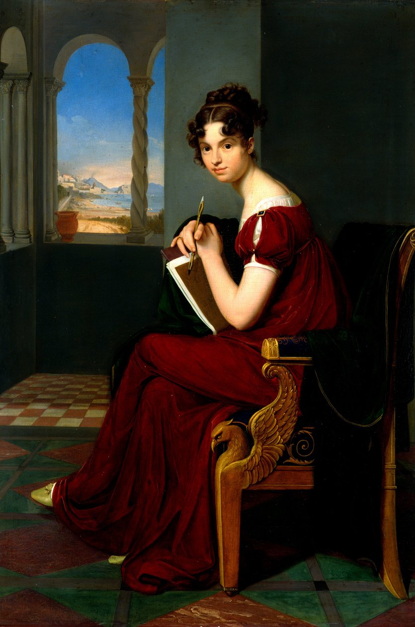 Ung Dame med Tegneredskaber, 1816 af Carl Christian Vogel von Vogelstein