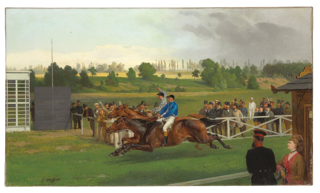 The Finish, Hoppegarten, Berlin, 15. juni 1873, 1874 af Carl Constantin Steffeck