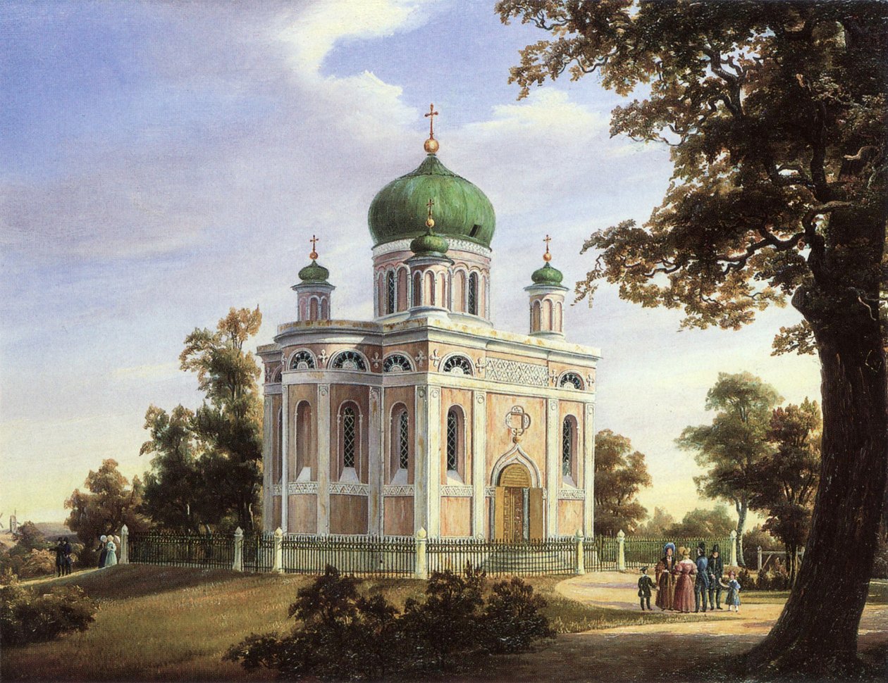 Alexander Nevsky-kirken i Potsdam, 1838 af Carl Daniel Freydanck