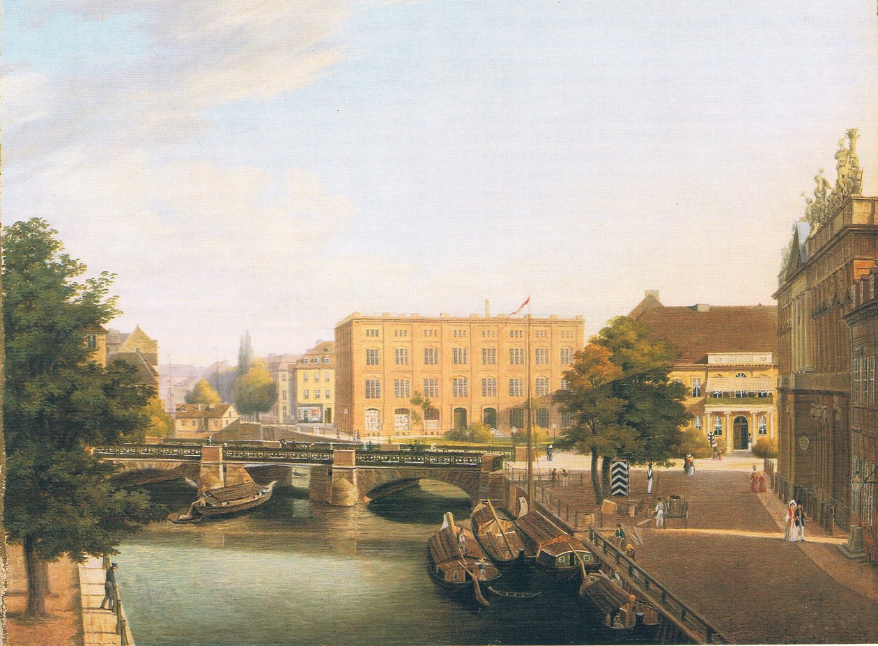 Den Kongelige Byggeskole med Schlossbrücke i Berlin af Carl Daniel Freydanck