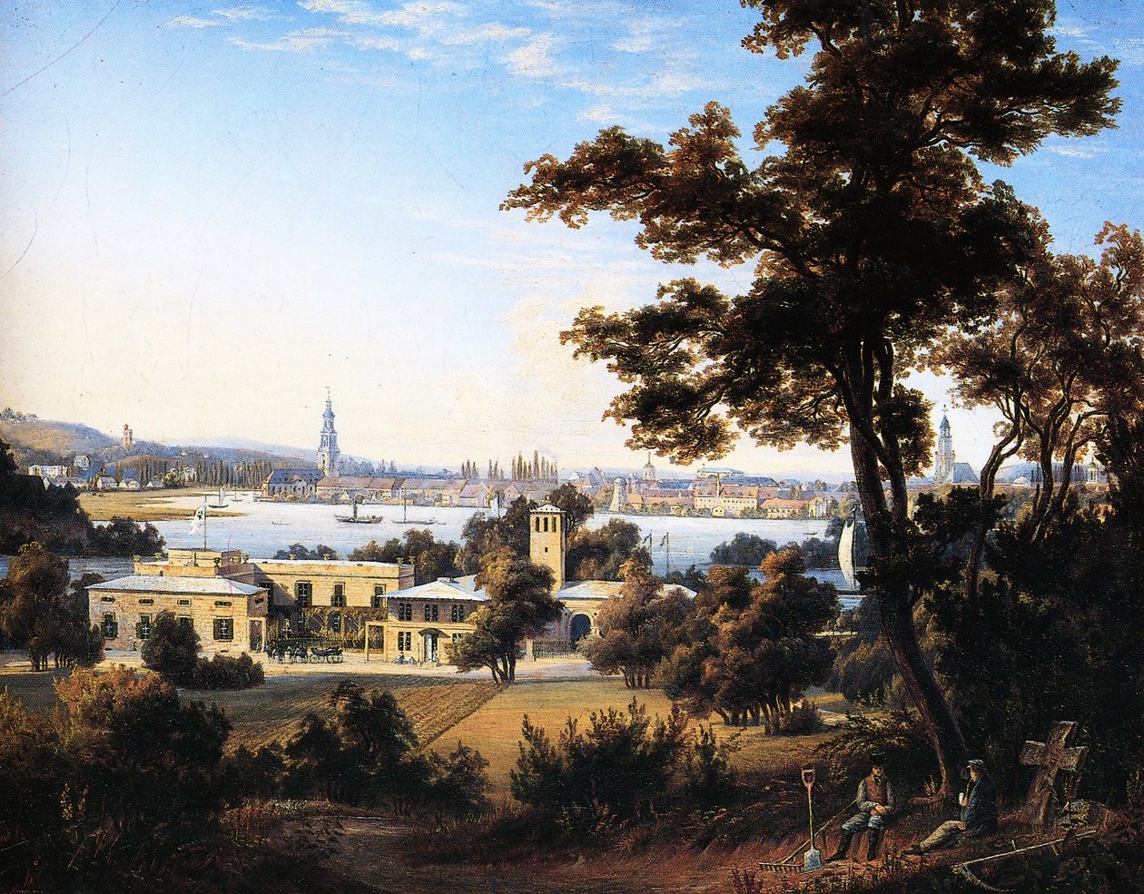 Byens silhuet af Potsdam over Glienicke af Carl Daniel Freydanck