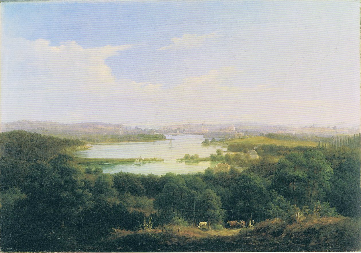 Udsigt fra Kirchberg (kirkebakke) nær Nedlitz af Carl Daniel Freydanck