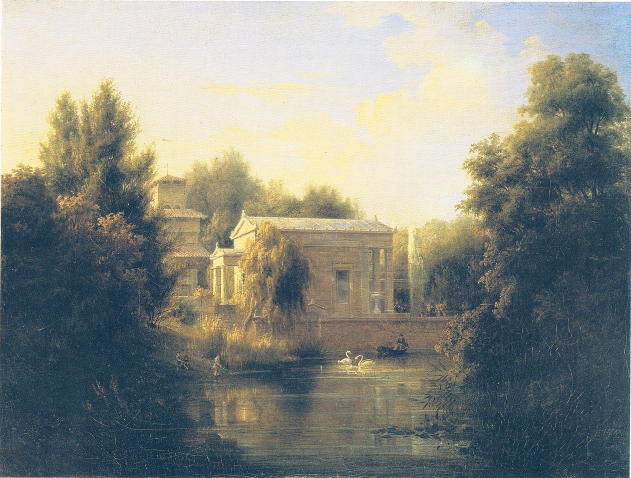 Udsigt over havehuset på Charlottenhof (vandsiden) af Carl Daniel Freydanck