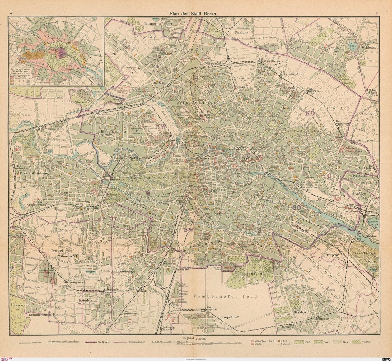 Plan for byen Berlin af Carl Diercke