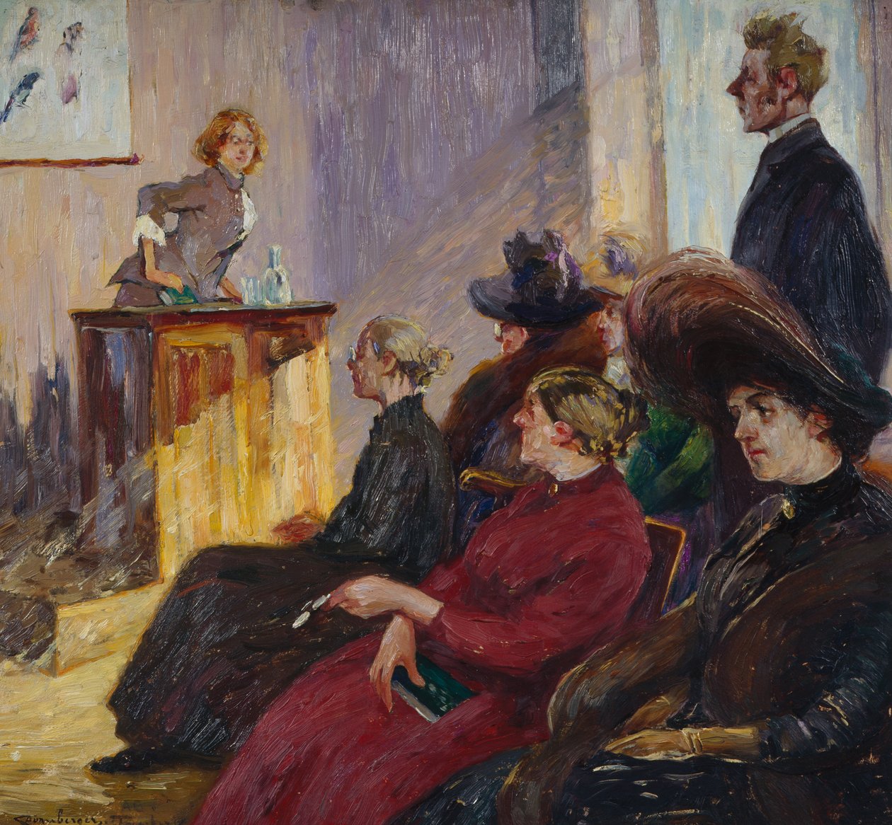 Anne Bugge ved et skolemøde i Tønsberg 1883 af Carl Dornberger