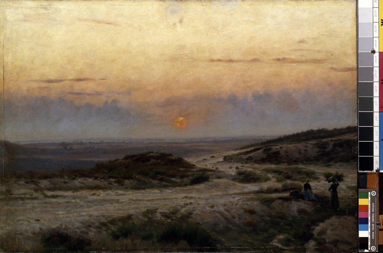 Solnedgang. Maleri af Carl Emil Lund (1855-1928). Olie på lærred. Størrelse: 70x99,5 cm. Mikalojus Konstantinas Ciurlionis Fine Arts Museum, Kaunas, Litauen af Carl Emil Lund