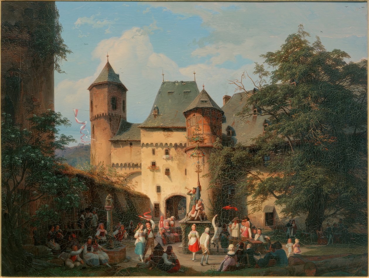 Festivalscene på forgården til et slot af Carl Engel von Rabenau