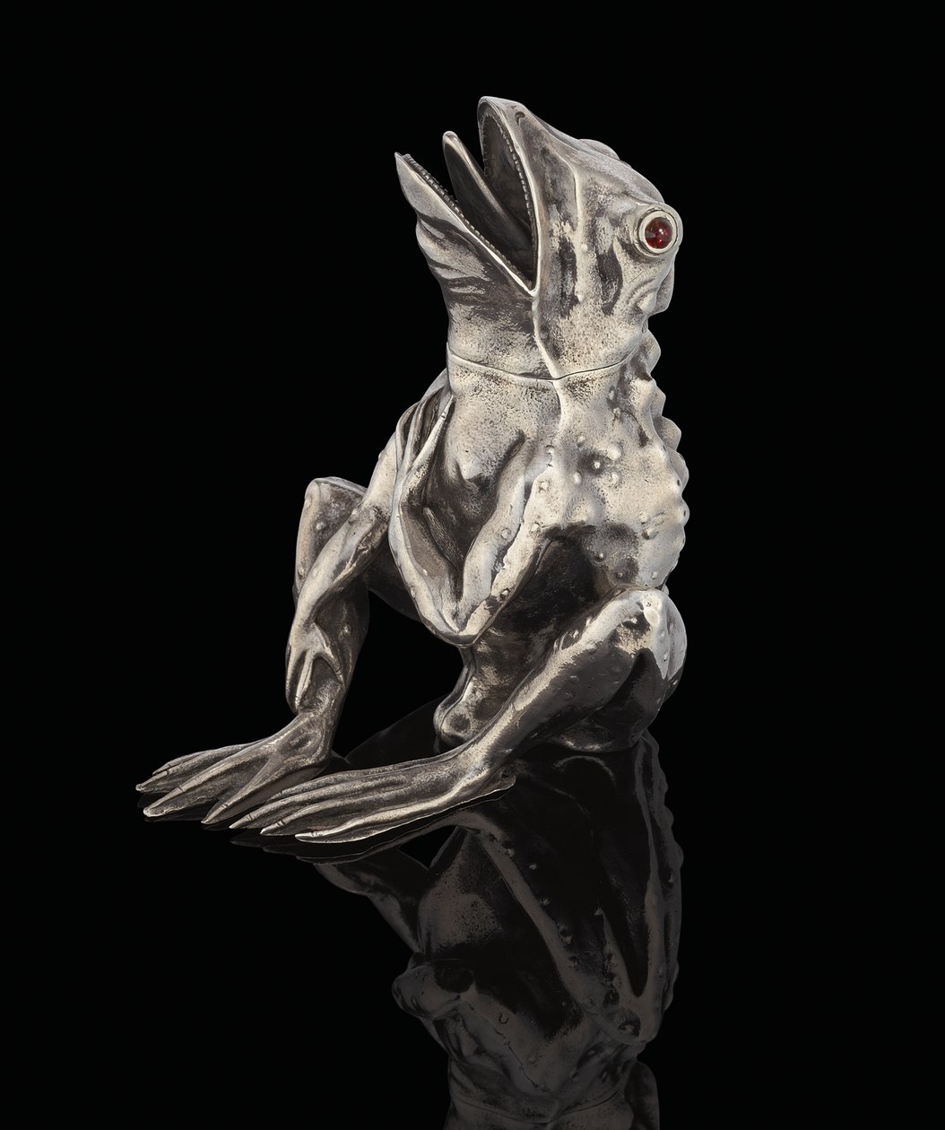 En faberge ædelsten i sølv i form af en frø, 1890 af Carl Fabergé