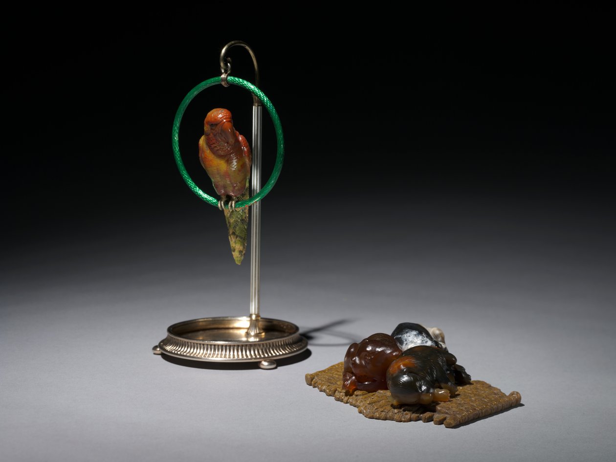 Hvalpe på en måtte, slutningen af 1800-tallet-begyndelsen af 1900-tallet af Carl Fabergé