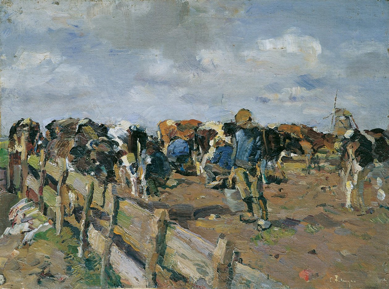 Malkning af køerne af Carl Fahringer