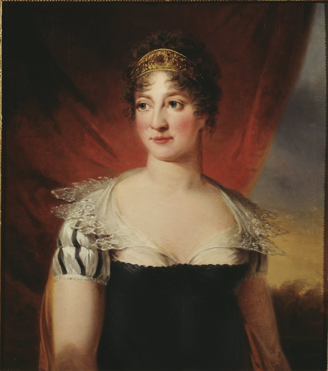 Hedwige Elisabeth Charlotte de Schleswig Holstein Gottorp, reine consort de Suede - Hedvig Elisabeth Charlotte of Holstein-Gottorp (1759-1818), Queen of Sweden, by Breda, Carl Frederik von (1759-1818). Olie på lærred af Carl Frederick von Breda