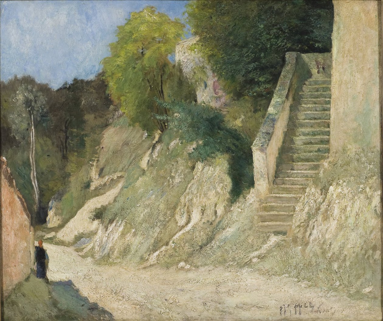 En stejl opstigning i Montigny-sur-Loing af Carl Fredrik Hill