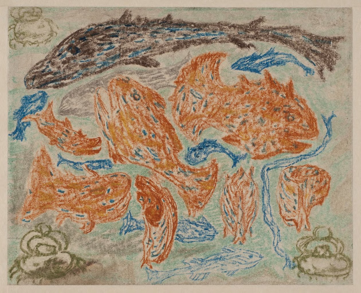 Gelbe Fische und blaue Krabben af Carl Fredrik Hill