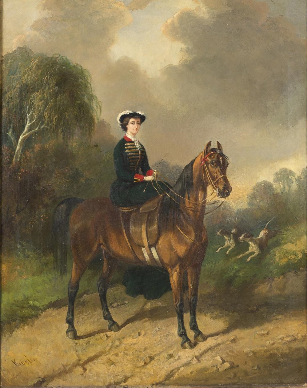 Kejserinde Eugenie til hest af Carl Friederich Kiørboe
