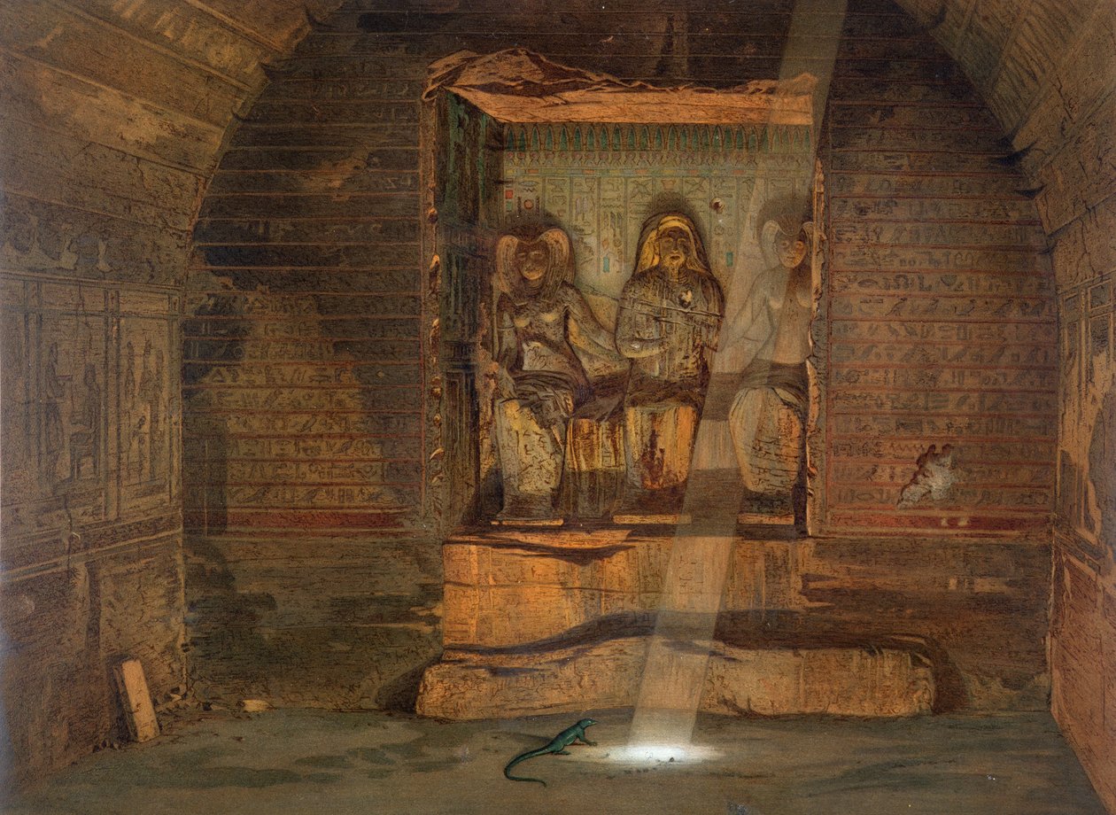 A Tomb at El-Kab, en af 24 illustrationer produceret af G.W. Seitz, trykt c.1873 af Carl Friedrich Heinrich Werner