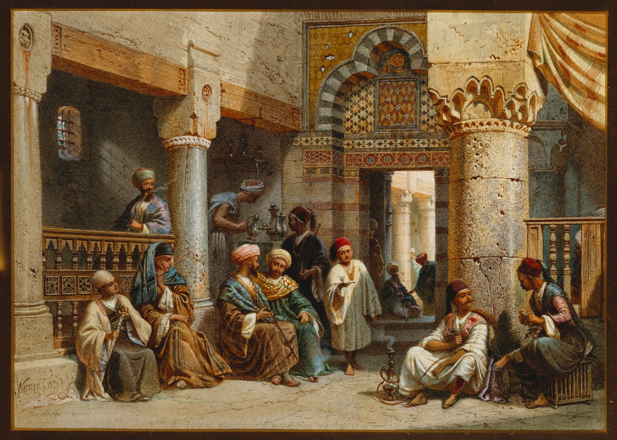 Arabiske figurer i et kaffehus, 1870 af Carl Friedrich Heinrich Werner