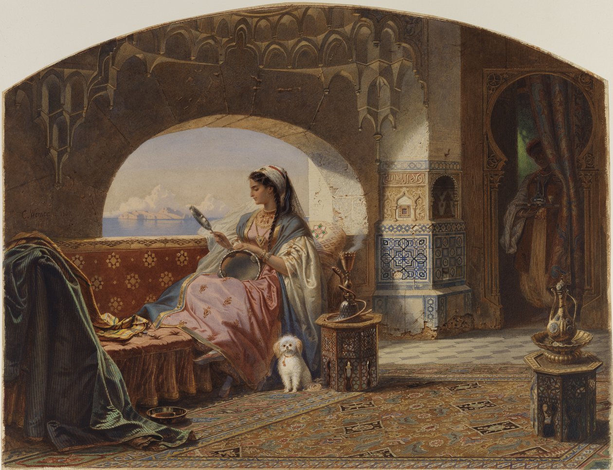 Skønhed med en tamburin af Carl Friedrich Heinrich Werner