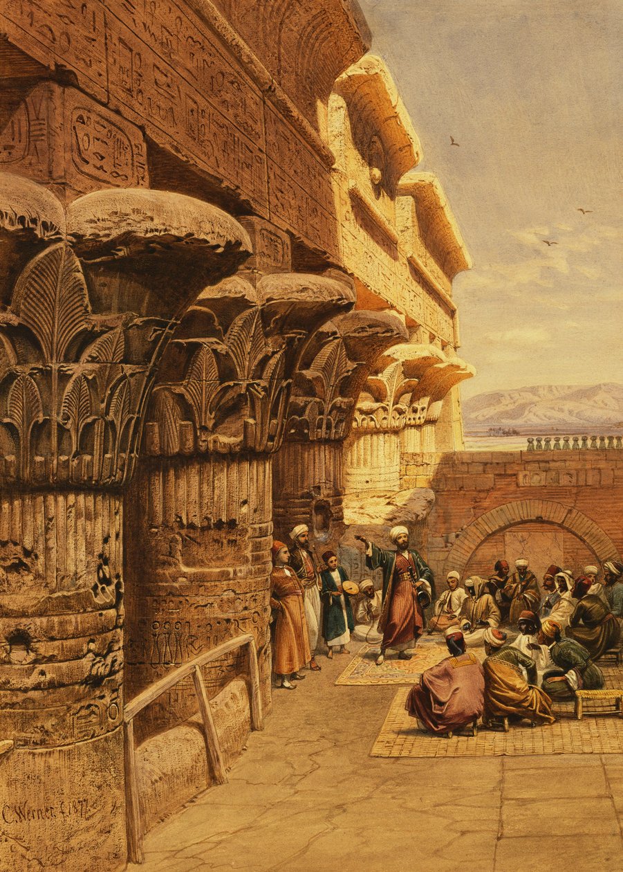 Musikere ved Philae, 1877 af Carl Friedrich Heinrich Werner
