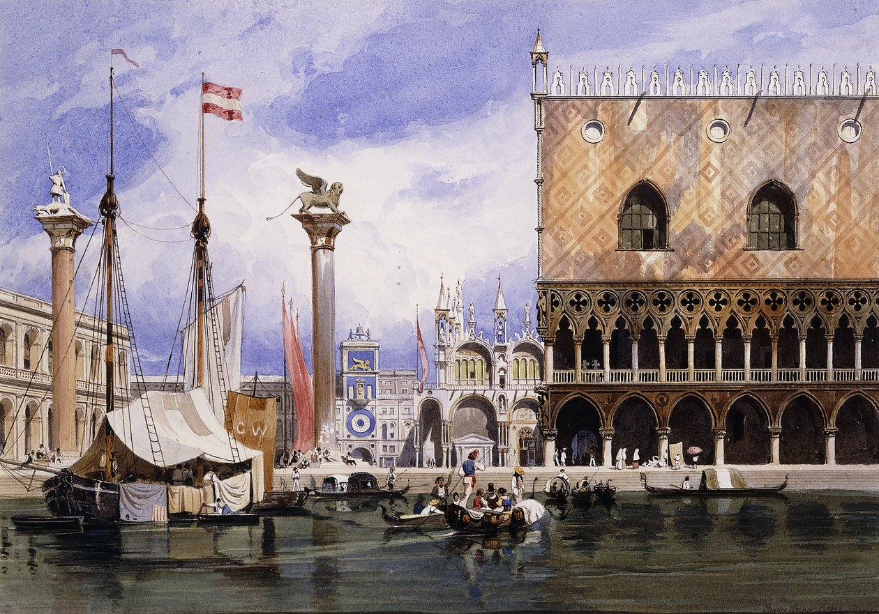 Piazzetta di San Marco, Venedig, 1839 af Carl Friedrich Heinrich Werner