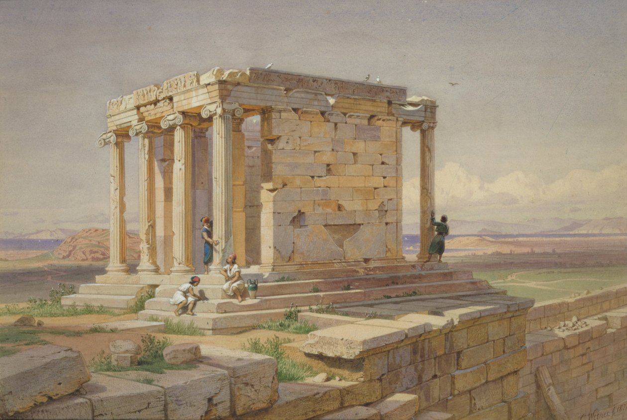 Athena Nikes tempel. Udsigt fra nordøst, 1877 af Carl Friedrich Heinrich Werner