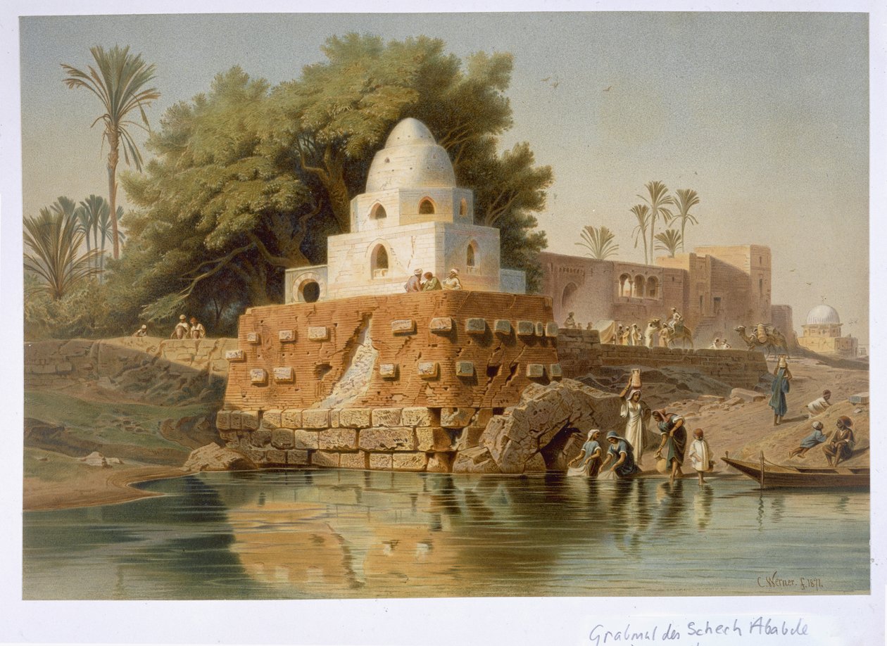 Sheikh Ababdas grav i Minya, Mellemægypten, 1871 af Carl Friedrich Heinrich Werner