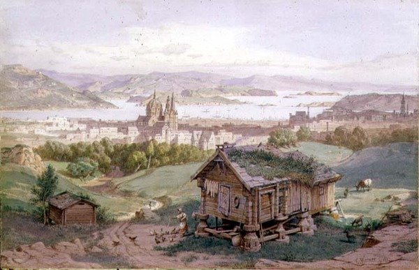 Udsigt over Christiania af Carl Friedrich Heinrich Werner