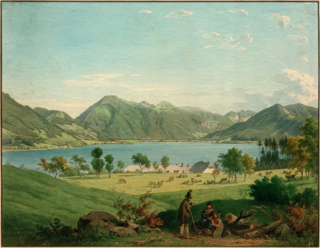 Tegernsee nær Kaltenbrunn af Carl Friedrich Heinzmann