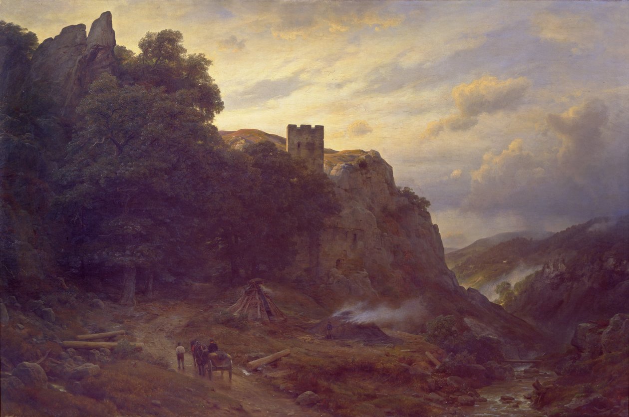 Borg i Eifel af Carl Friedrich Lessing