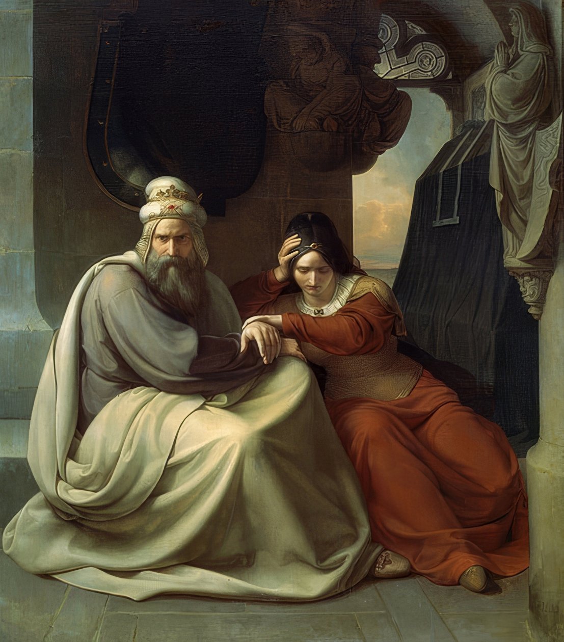 Det sørgende kongepar. 1830 af Carl Friedrich Lessing