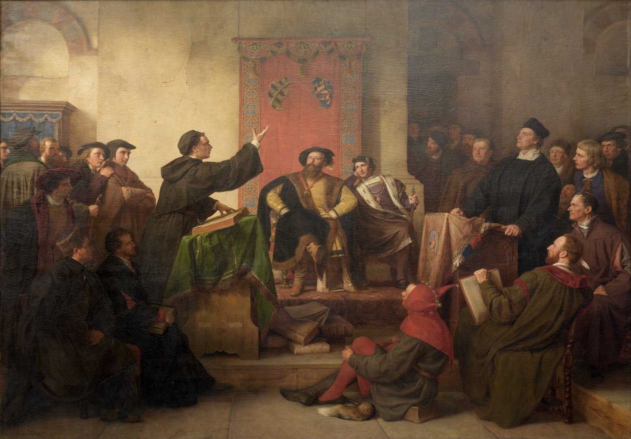 Disputation mellem Luther og Eck af Carl Friedrich Lessing