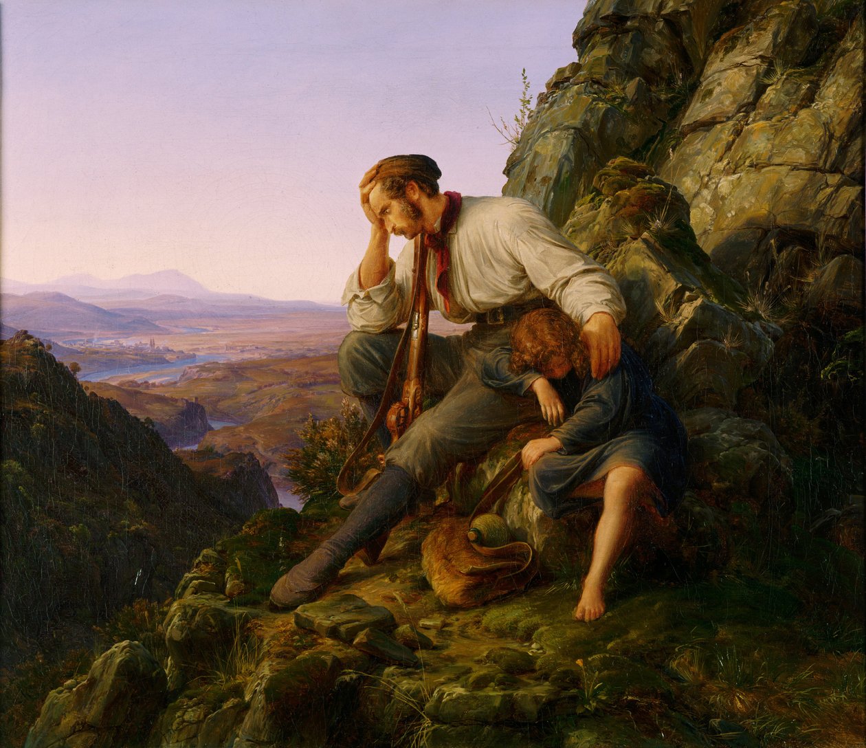 Røveren og hans barn, 1832 af Carl Friedrich Lessing