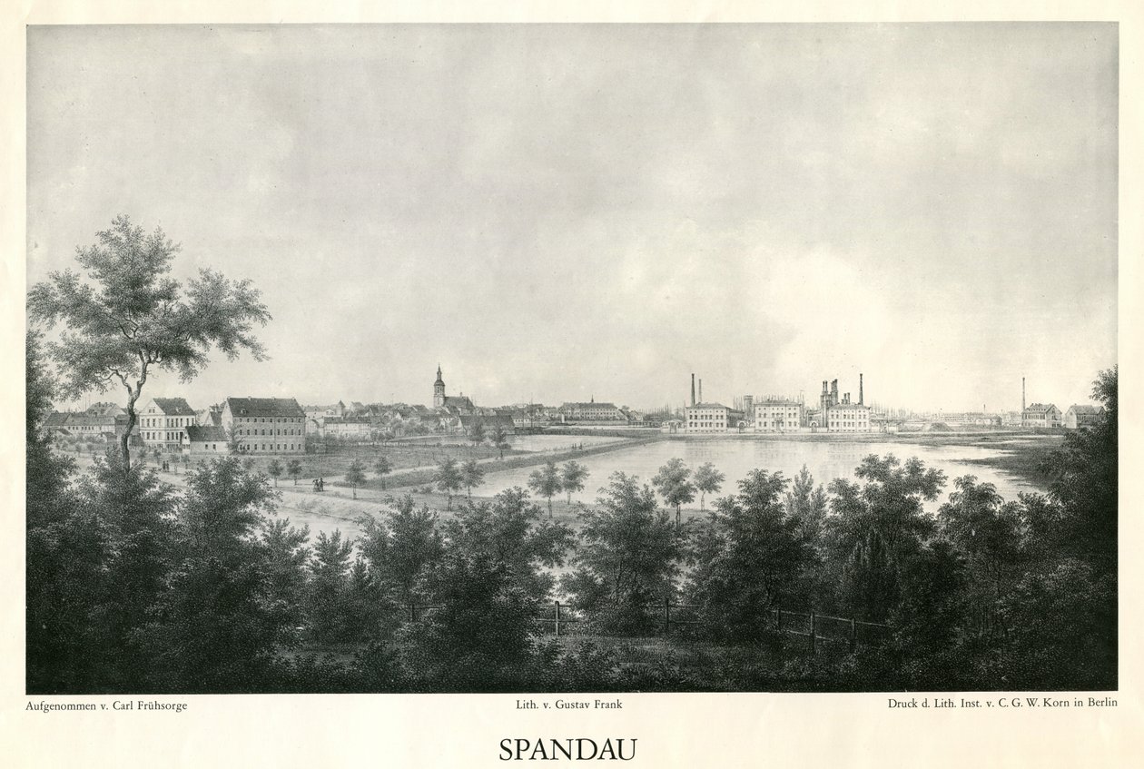 Udsigt over byen Spandau omkring 1860 af Carl Frühsorge