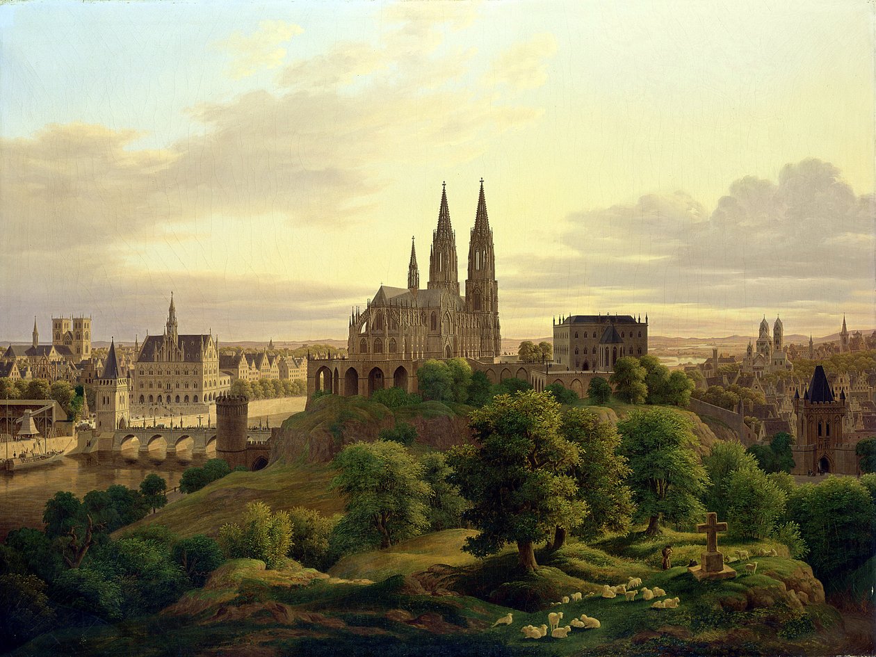 En middelalderby i 1830, 1830 af Carl Georg Adolph Hasenpflug