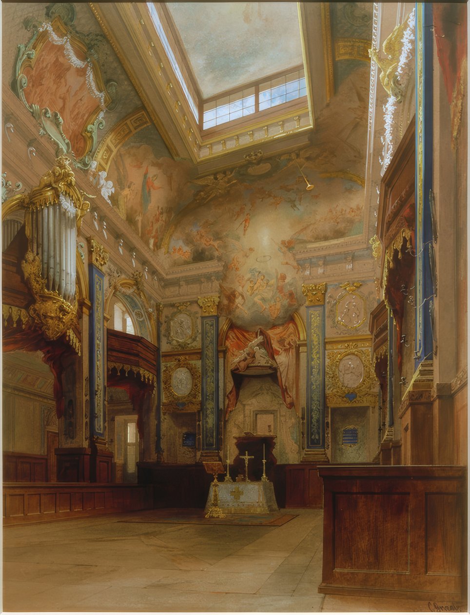 Kapel i Charlottenburg Slot af Carl Georg Anton Gräb