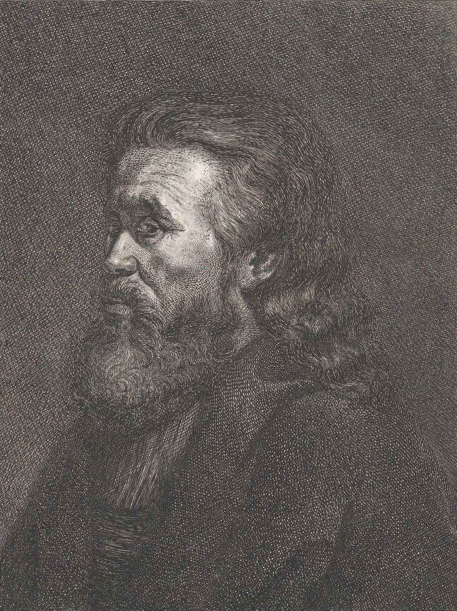 Portræt af en gammel mand med skæg, ca. 1767-1807. af Carl Gottlieb Rasp