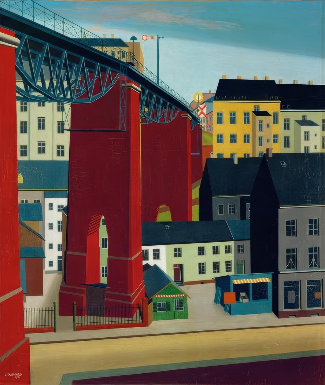 Broen over Schwarzbachstrasse i Wuppertal af Carl Grossberg