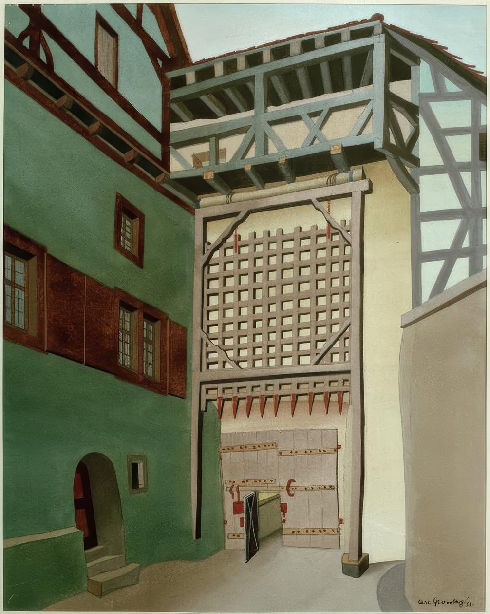 Harburg (Wörnitz), slotsport med portcullis af Carl Grossberg
