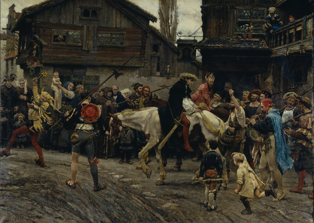 Peder Sunnanvaders og mester Knuts utaknemmelige indtog i Stockholm i 1526, 1879 af Carl Gustaf Hellqvist