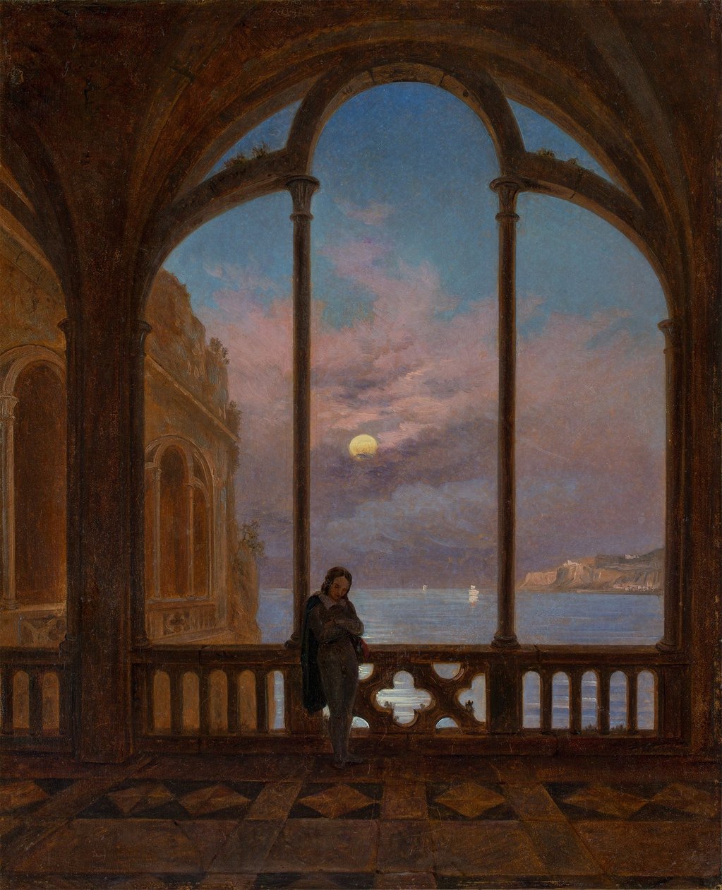 Tysk: Erindring om Napoli (Måneskinsnat over Middelhavet) af Carl Gustav Carus