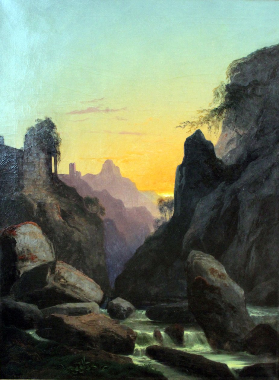 Tysk: Schönau bei Teplitz (Slugt nær Schönau) Schönau nær Teplitz af Carl Gustav Carus