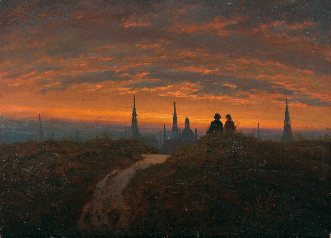 Udsigt over Dresden ved solnedgang af Carl Gustav Carus