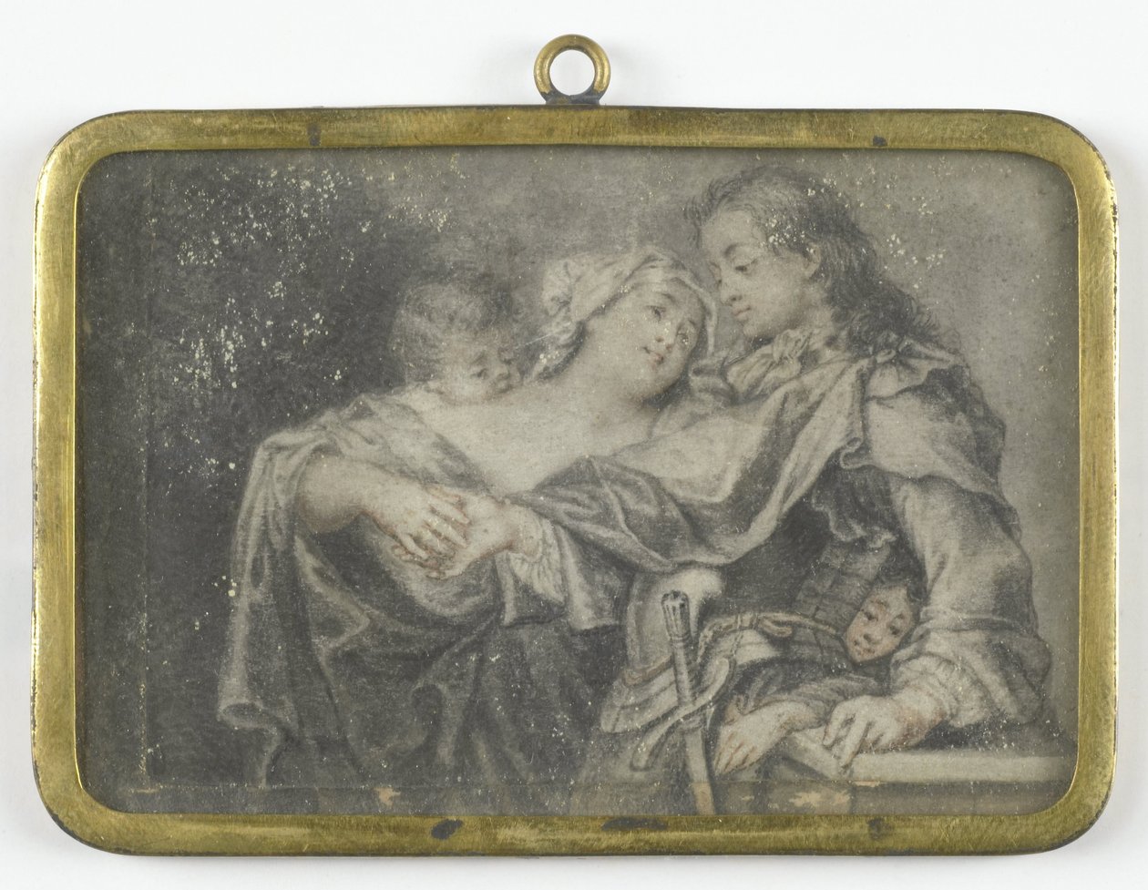 En ung kvinde, der distraherer en kriger, mens et af hendes børn berøver ham af Carl Gustav Klingstedt (attributed to)